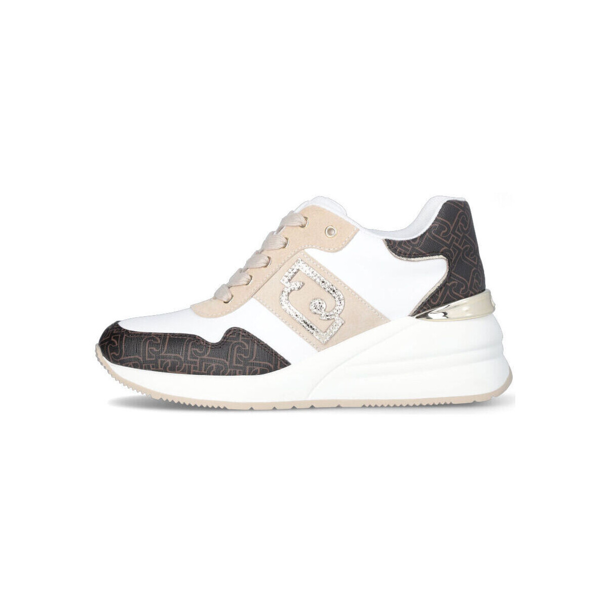 Liu Jo Blanc Sneakers monogramme avec semelle compensée FGOOZxwf